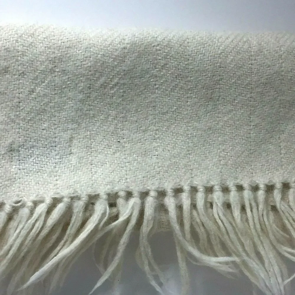 Mucros‎ Weavers Workshop Killarney Ireland Scarf White Tasseled OS
